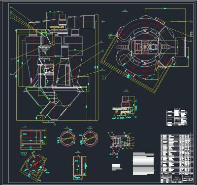 ZSX高效双转子选粉机全套cad图纸