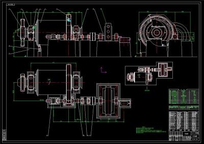 球磨机全套cad图纸