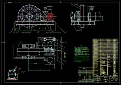 SQ无极绳绞车全套cad图纸 联系方式