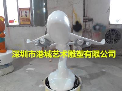 佛山玻璃钢大型飞机模型雕塑定制专业厂家