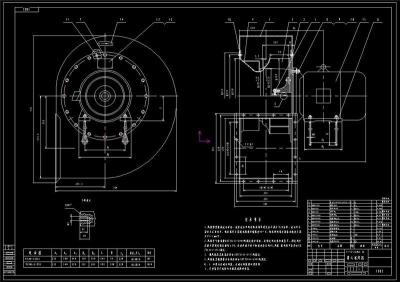 离心通风机全套cad图纸