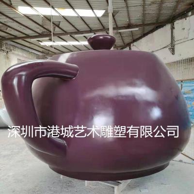 汕尾茶文化茶馆茶楼茶壶玻璃钢雕塑定制报价