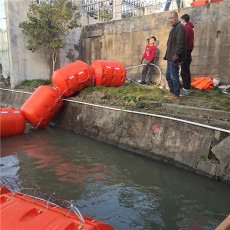 閘口攔漂浮物浮桶塑料攔漂排安裝