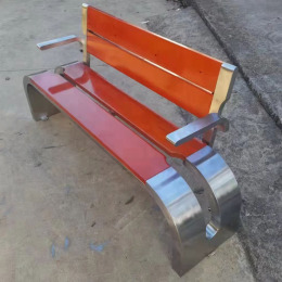 佰茂现货供应公园塑木椅 铸铁休闲座椅长凳