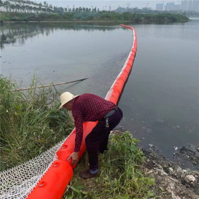 水库漂浮垃圾阻挡装置浮筒式拦污排