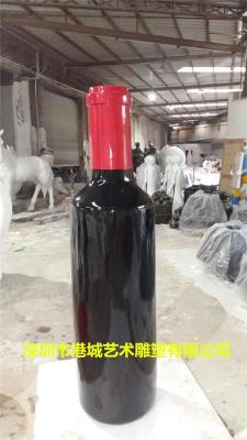 供应天津葡萄酒专卖店玻璃钢红酒瓶雕塑厂家