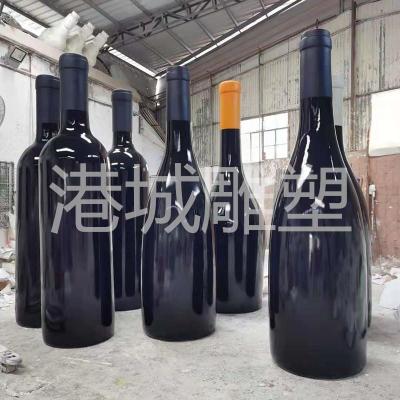 北海葡萄酒庄红酒瓶玻璃钢雕塑批发零售厂家