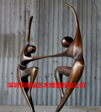 济南商业美陈抽象双人跳舞情侣雕塑制作厂