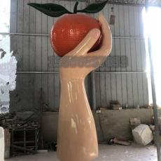 農場莊園標識手托蜜桔雕塑招牌定制生產廠家