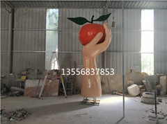 农场庄园标识手托蜜桔雕塑招牌定制生产厂家