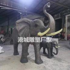 仿真動物玻璃鋼大象雕塑出口臺灣專業廠家