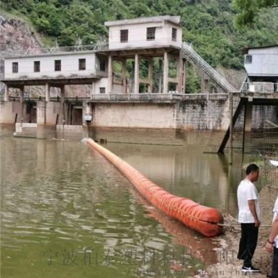 橘红色水面拦污浮栅圆柱形隔离浮筒