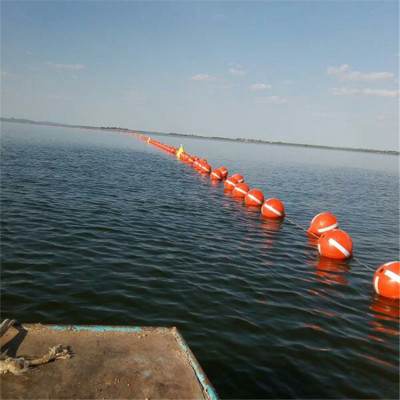 海上大红色PE塑料浮球湖泊警戒线浮漂