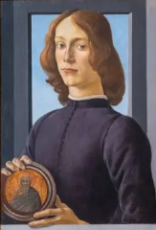 波提切利.手持圆形圣像的年轻男子