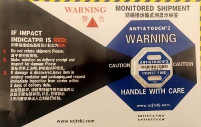 大同Shockwatch防震动显示标签整盒包邮