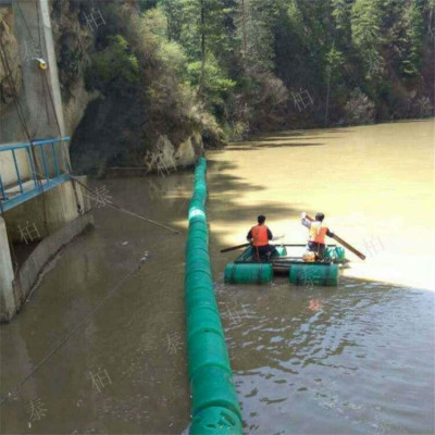 坝前水上浮筒阻挡漂浮垃圾一整体拦污排浮子