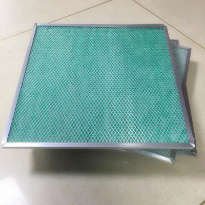 除塵設(shè)備綠白玻璃纖維棉含鋁框  現(xiàn)貨阻漆棉