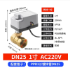 黄铜电动球阀DN25低压带手动内螺纹AC220V