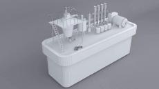 南京化工专业模型囤船式抽水站模型混合式水