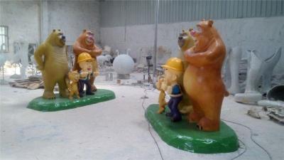 卡通造型玻璃钢熊出没雕塑道具