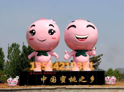 乡村小镇振兴文化水蜜桃雕塑标志定制价格