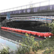 河道攔遮浮筒網 自浮式攔阻浮排供應