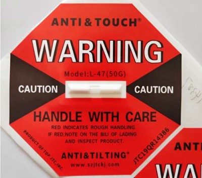 眉山自主全英文防碰撞标签ANTI&TOUCH橙色75G防震动警示标签批量定购电话