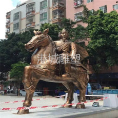 南京市玻璃钢古代骑马将军雕塑定制专业厂家