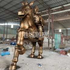 哈尔滨市广场古代骑马将军雕塑定制厂家