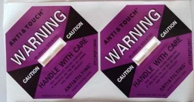吕梁自主全英文防碰撞标签ANTI&TOUCH橙色75G防震动警示标签订购热线