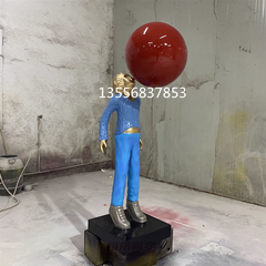 惠州酒店童趣玻璃钢吹气球卡通雕塑出厂价