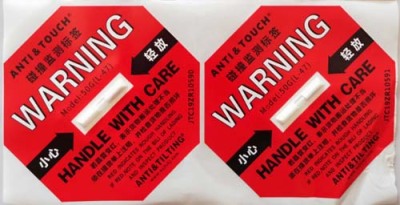 滁县自主全英文防碰撞标签ANTI&TOUCH橙色75G防震动标签整盒包邮