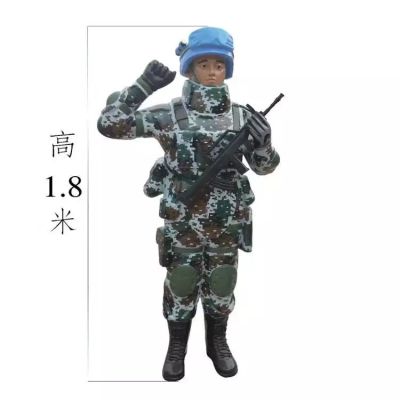 惠州夏令营玻璃钢教官人物雕塑定制电话厂家