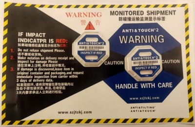 资阳二代国产ANTI&TOUCH75G防震动警示标签订购热线