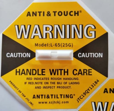 郑州自主全英文防碰撞标签ANTI&TOUCH橙色75G防震动显示标签采购
