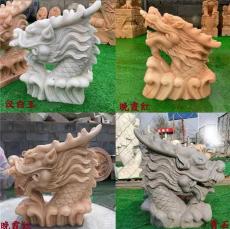 新中式石雕喷水龙头汉白玉青石龙头吐水庭院