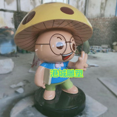 惠州农场吉祥物玻璃钢蘑菇卡通雕塑报价厂家