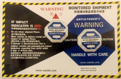 运城二代国产ANTI&TOUCH75G防震动警示标签整盒包邮