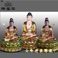 东方三圣神像日光菩萨月光菩萨药师佛雕塑