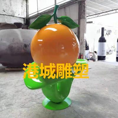 云南宾川乡村入口大型蜜桔玻璃钢雕塑定制厂