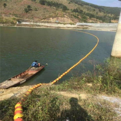 河道柔性浮筒式拦污网大距离拦漂装置