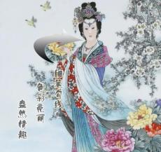 北京张松茂大师花仙子瓷板画