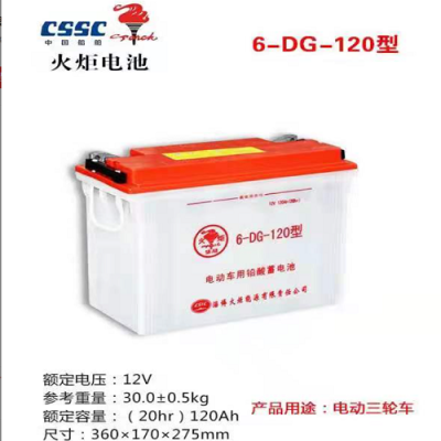 火炬电动三轮车蓄电池6-DG-120型 12V120AH