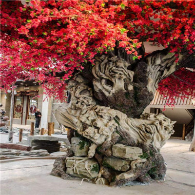 重庆太湖石假树施工过程