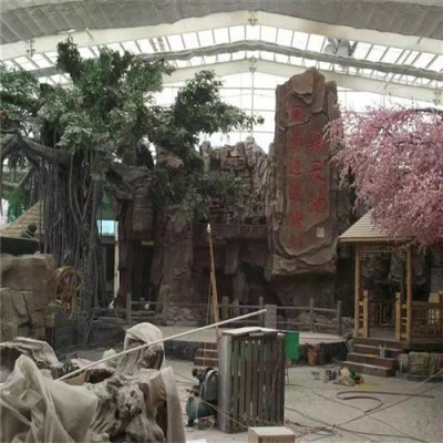 天津庭院塑石假山制作过程