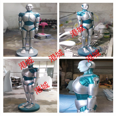 深圳博物馆玻璃钢展厅外星人雕塑定制厂家