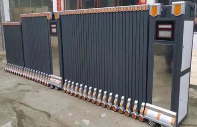 新城铝合金遥控伸缩门供应