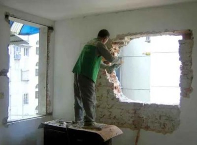 熊儿寨室内改造墙体切割开门加固效果