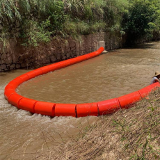 河道漂浮式拦漂排挂网塑料浮桶