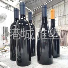 宜昌酒庄玻璃钢红酒瓶雕塑批发多少钱一个